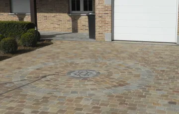 3 Pavés kandla 14/14 multi couleur et rose des vents décorative